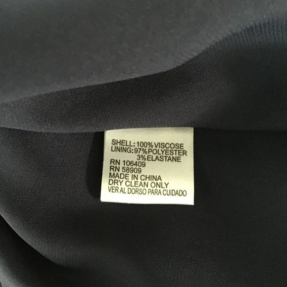 NEW Cremieux XS Navy Blue Selina Satin Striped Tulip Dress Bell Sleeves Elegant - Picture 13 of 14